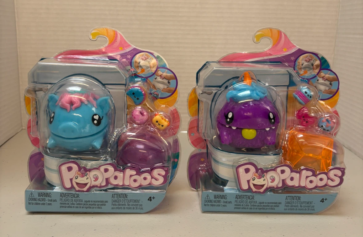 2 New Mattel Pooparoos Figures