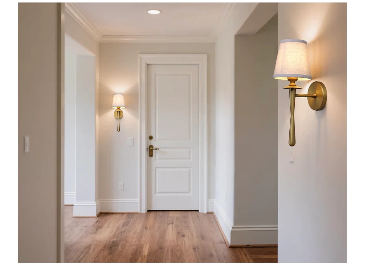 Set of 2 Brass Gold Wall Sconces - photo 3