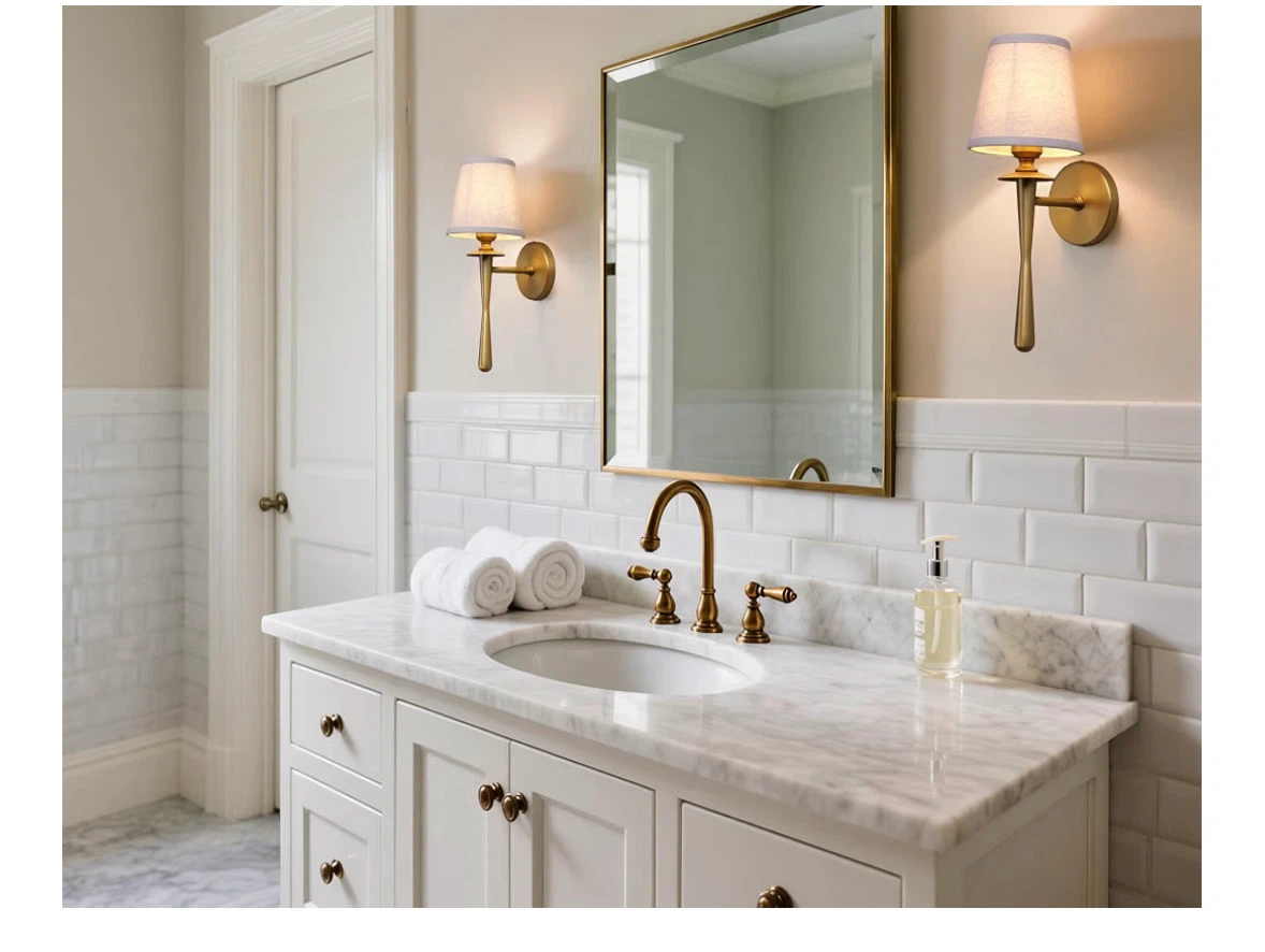 Set of 2 Brass Gold Wall Sconces - photo 4