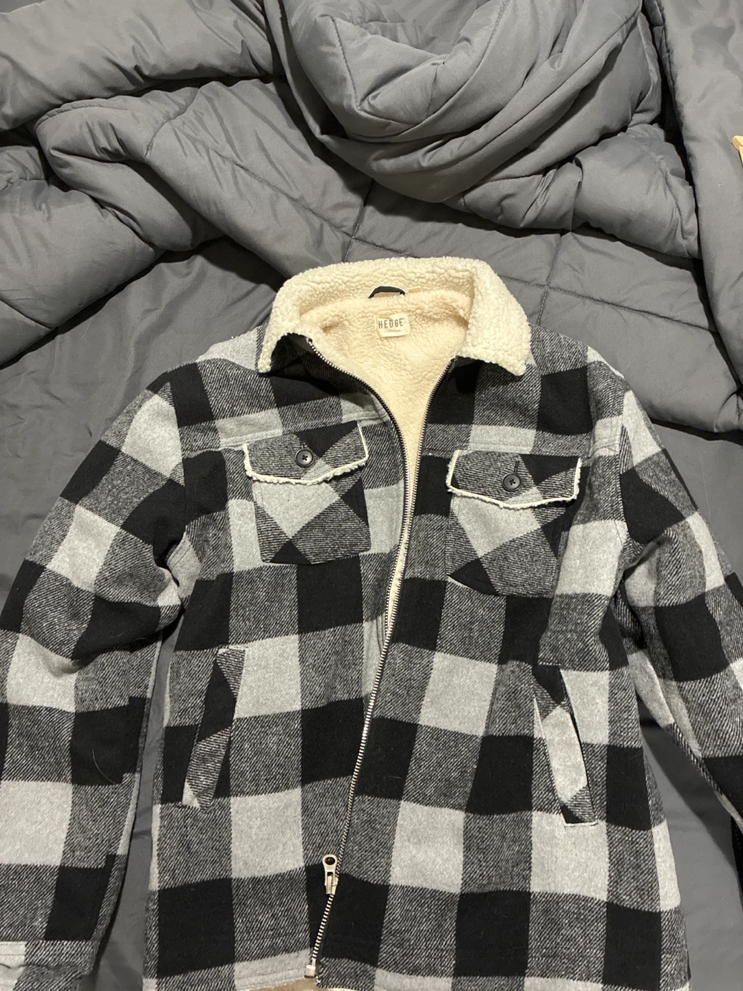 Hedge Plaid Sherpa-Lined Jacket