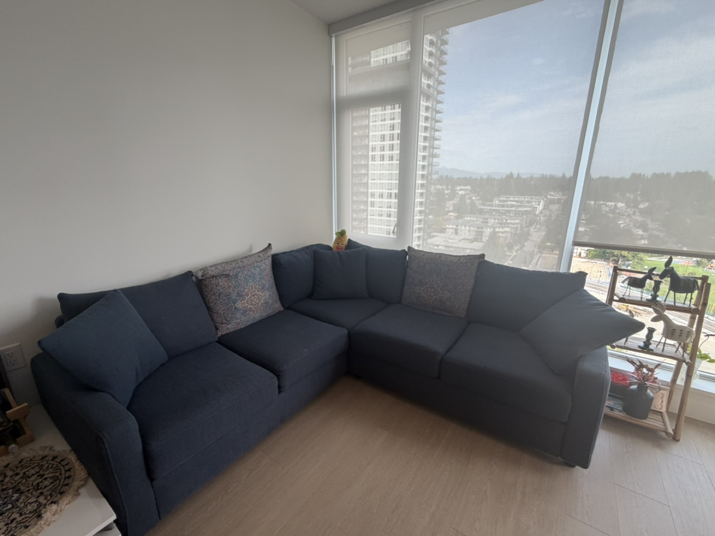 5-Seat Sectional Sofa – Dark Blue