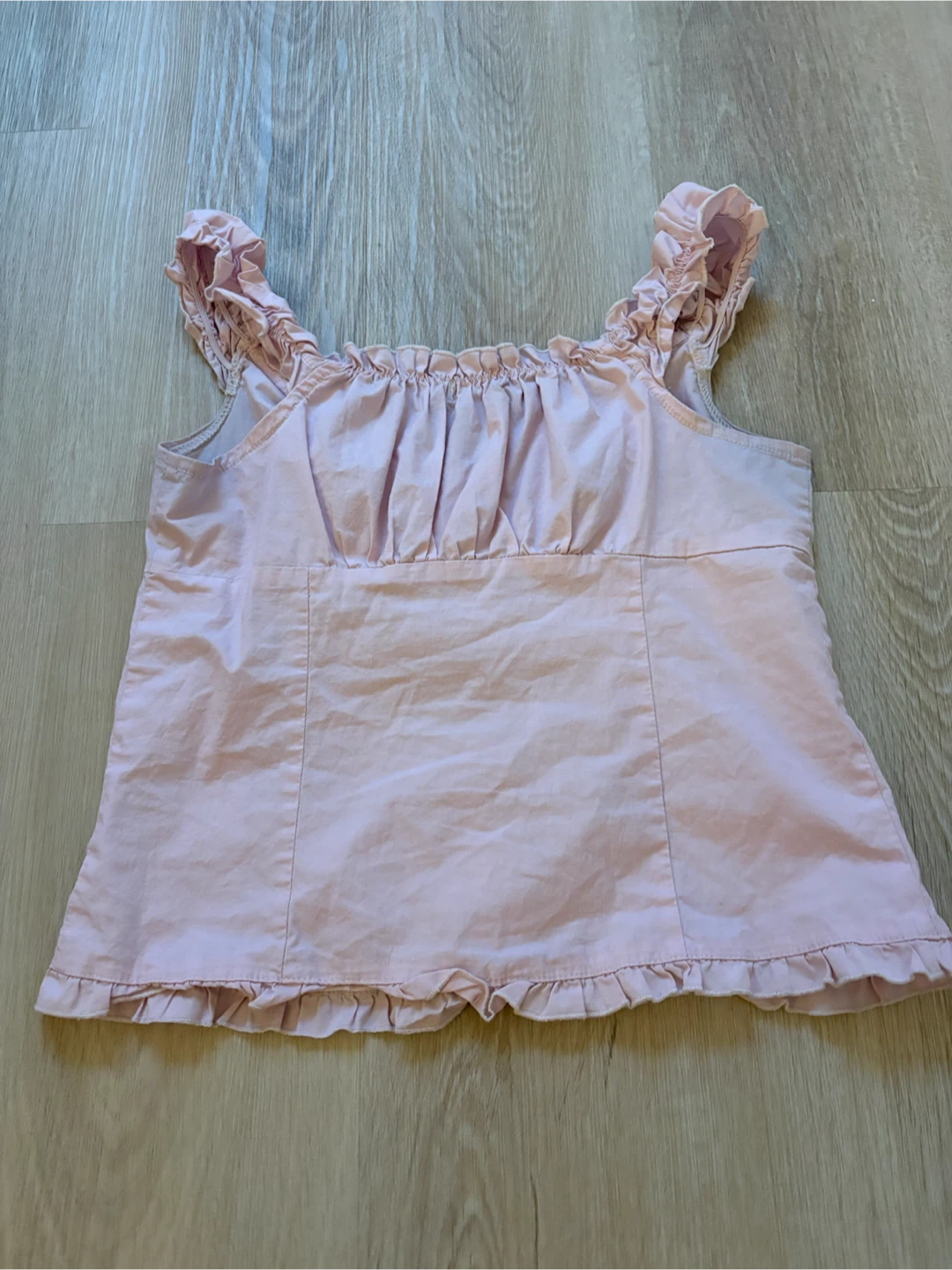 XS Pink Ruffle Button-Up Tank Top - photo 2