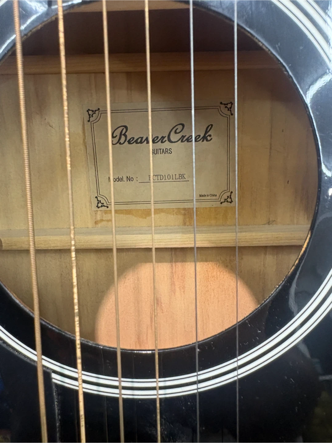 Beaver Creek Acoustic Guitar Model BCTD101LBK - photo 3