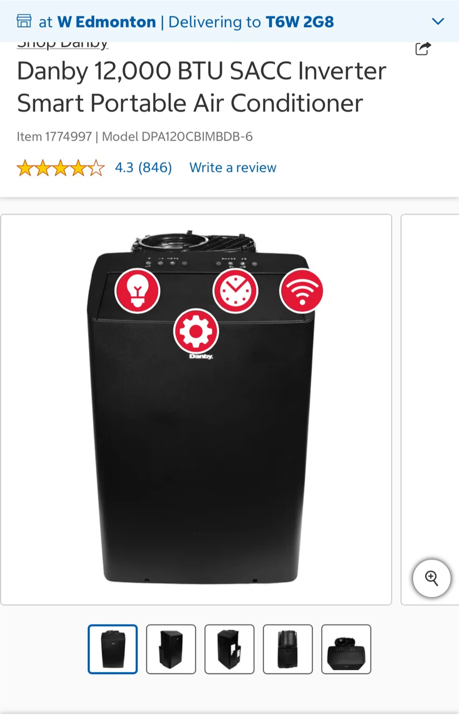 Danby 12,000 BTU  Portable AC cools up to 1000 sq. ft.