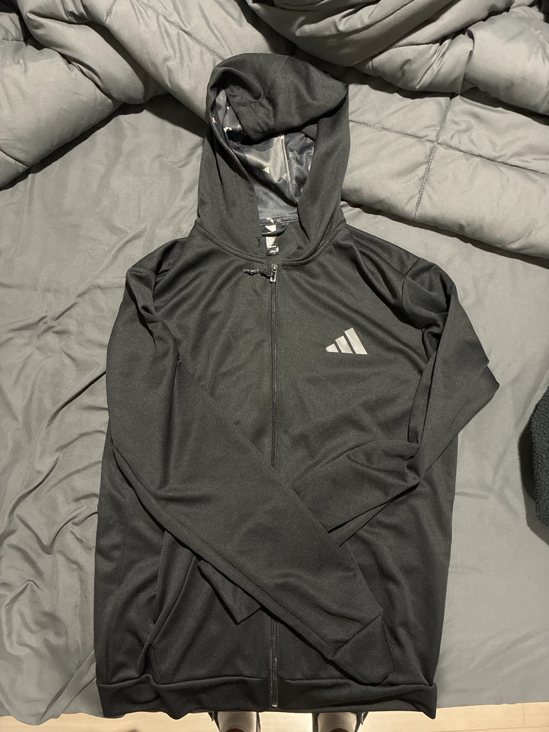 Adidas Black Zip-Up Hoodie