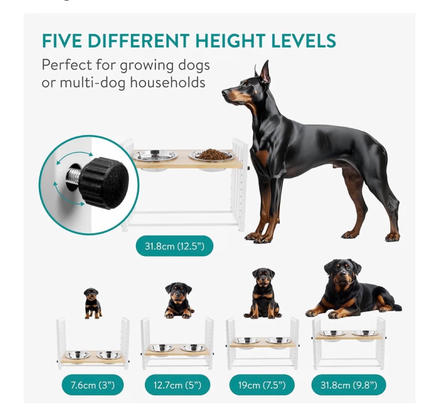 Adjustable Elevated Pet Feeder 2-Pack - photo 3