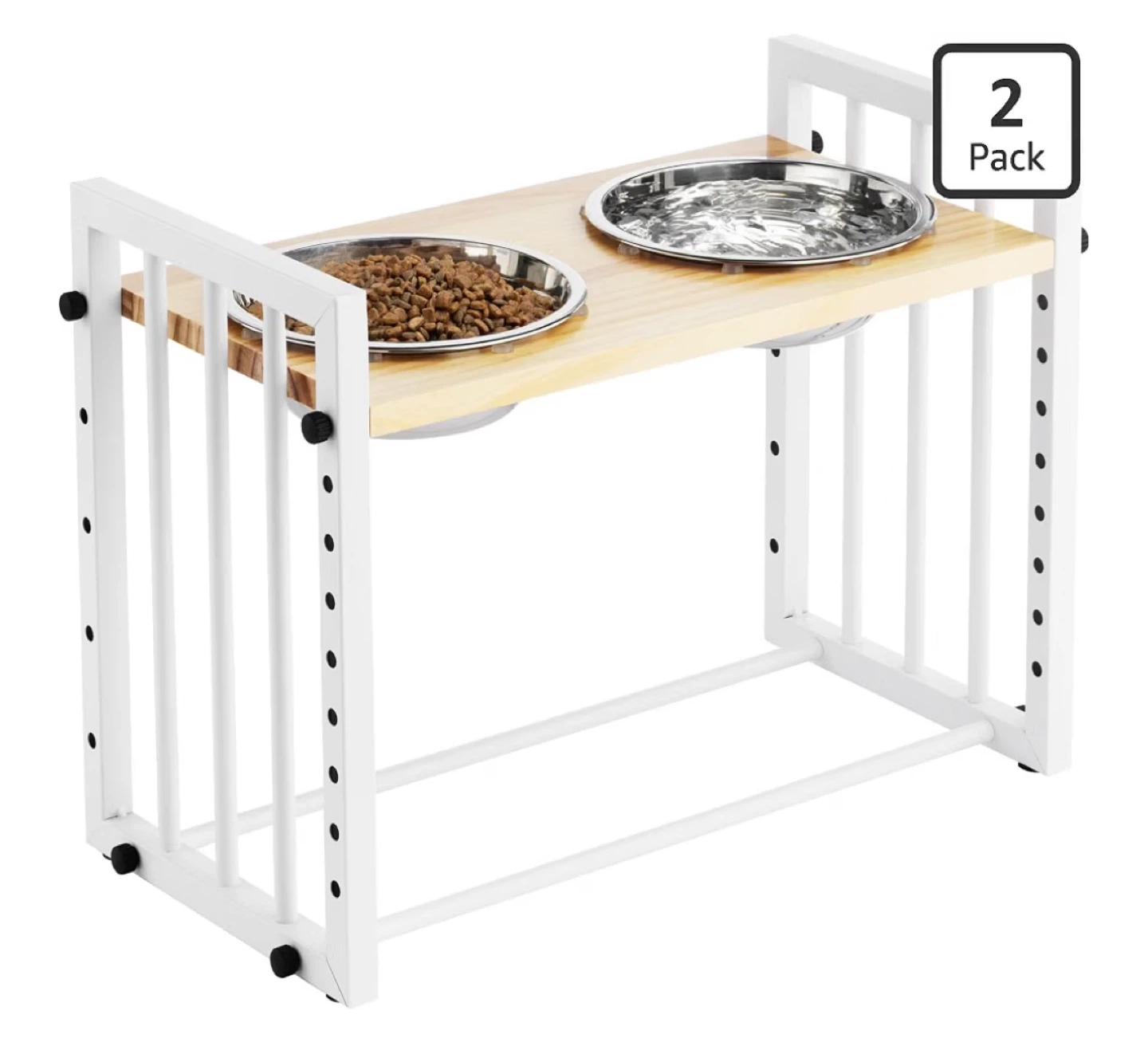 Adjustable Elevated Pet Feeder 2-Pack