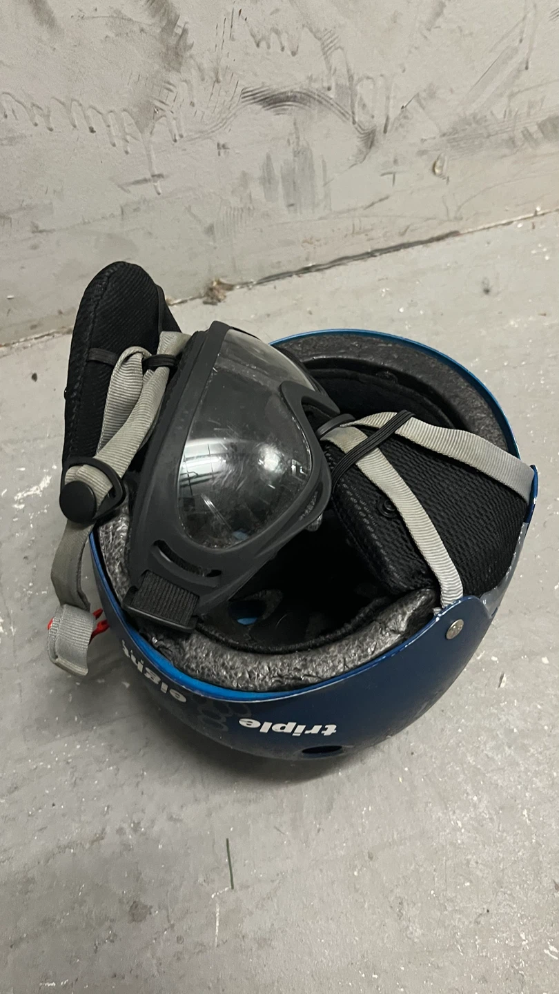 Triple Eight Blue Helmet with Goggles - photo 3