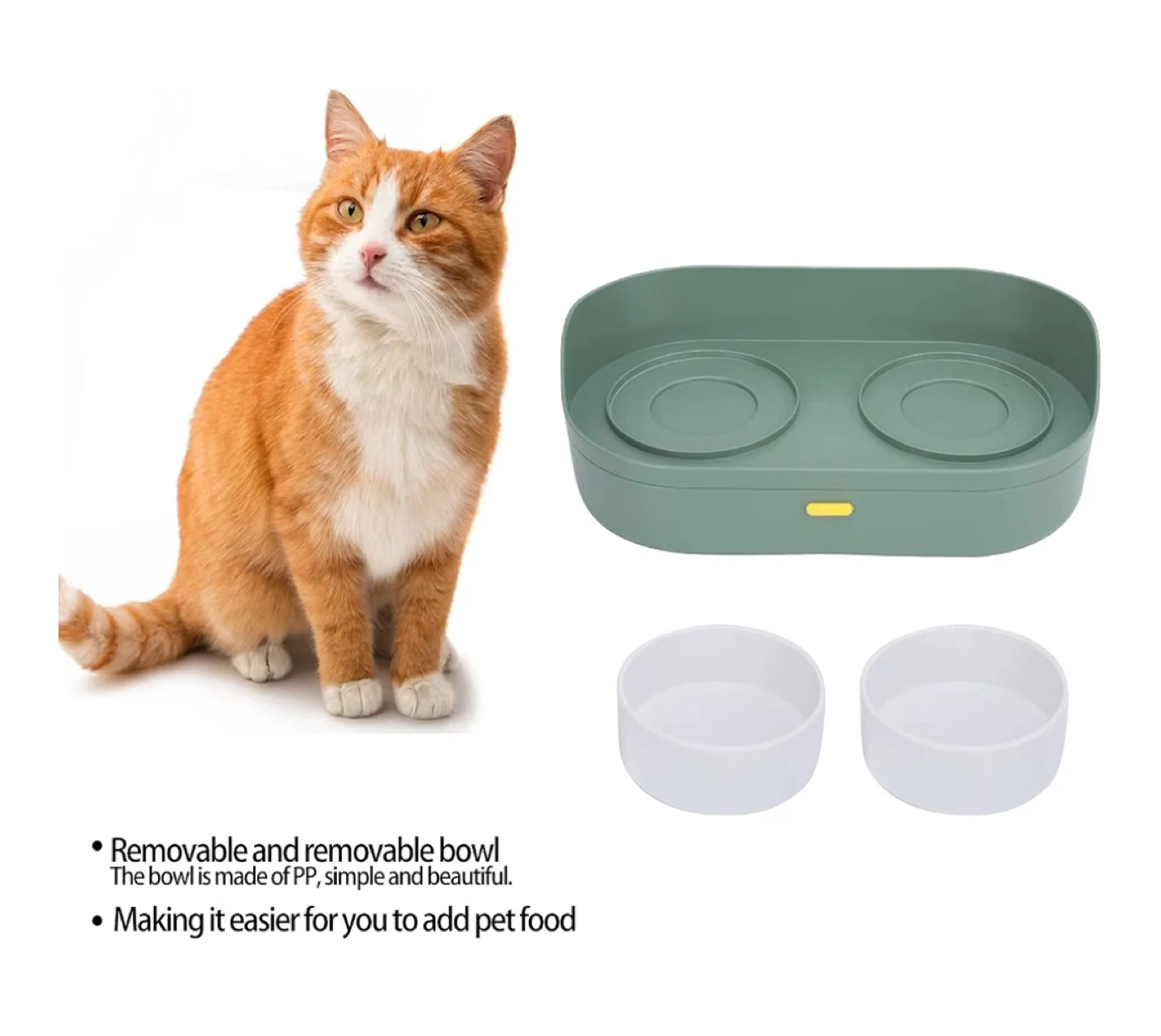Double Pet Bowl with Removable Trays