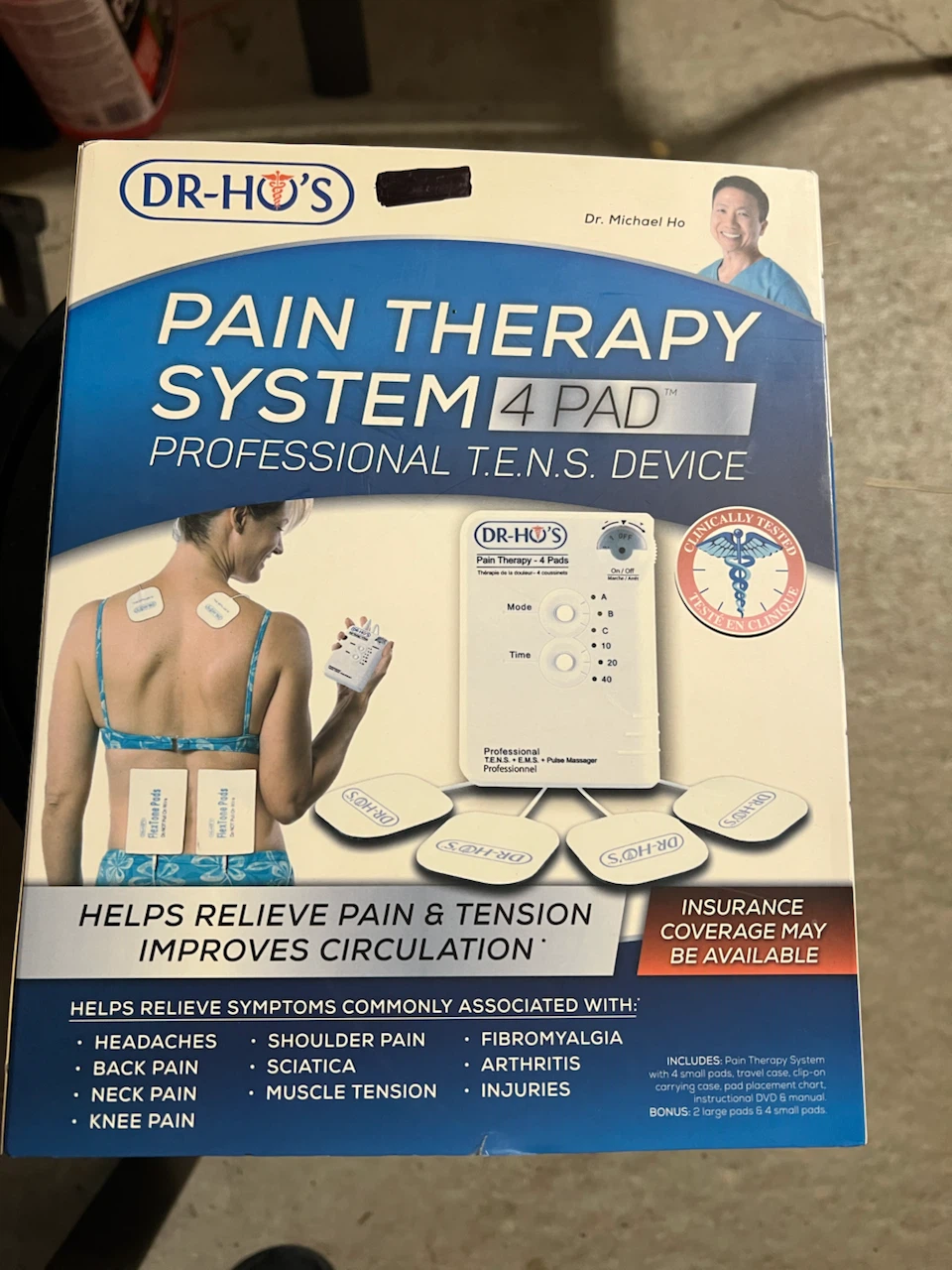 Dr. Ho's Pain Therapy System 4-Pad T.E.N.S. Device