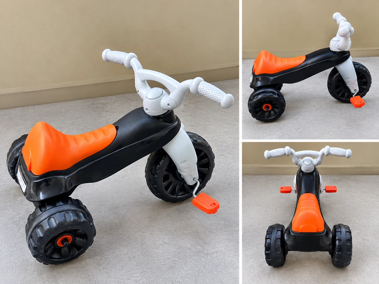 Kids Tricycle - Black, White and Orange