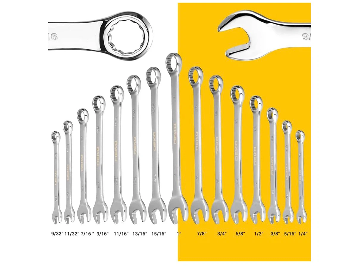 New DEKO SAE Combination Wrench Set - photo 2