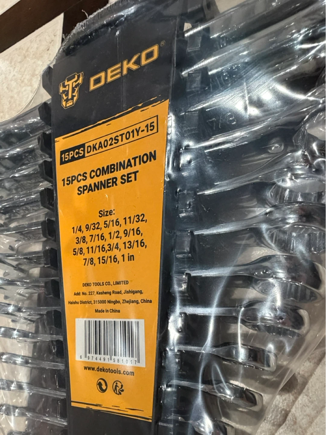 New DEKO SAE Combination Wrench Set - photo 4