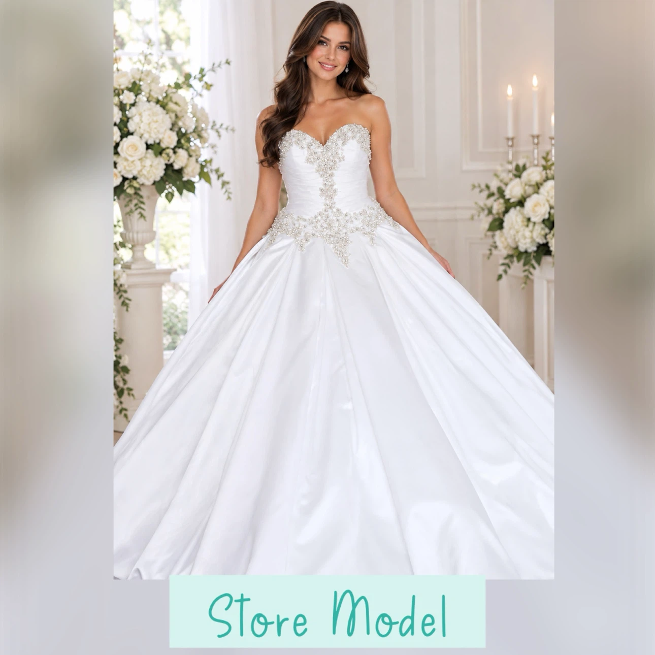 New Wedding Dress with Cathedral Train Size 12