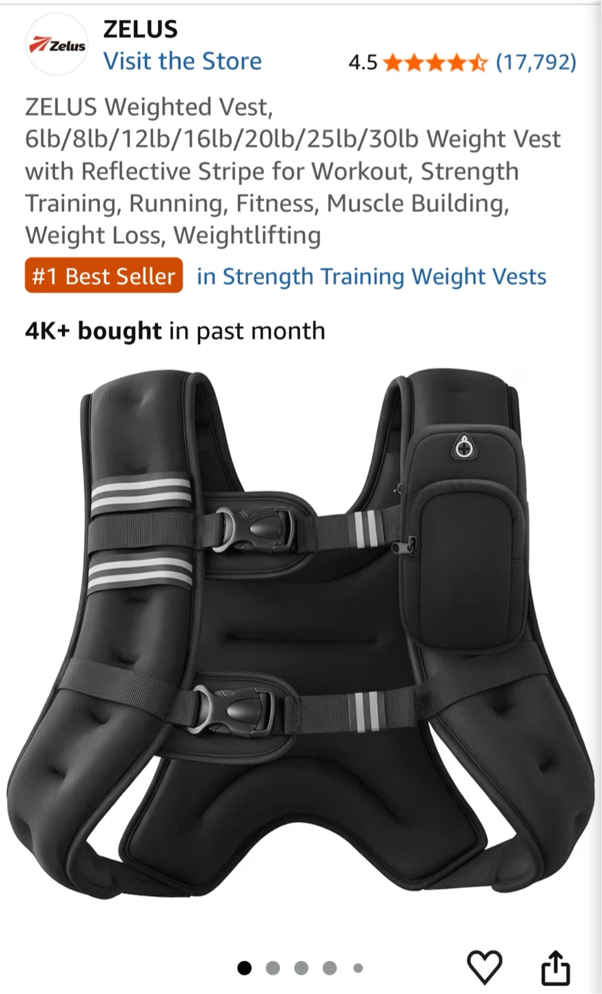 ZELUS Weighted Workout Vest