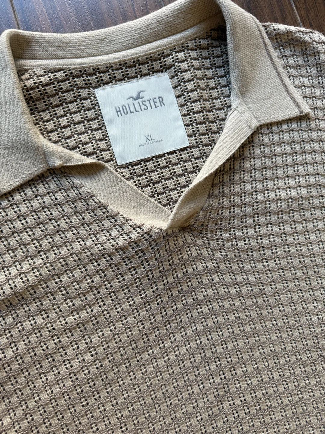 Hollister Beige Knit Polo Shirt - photo 2