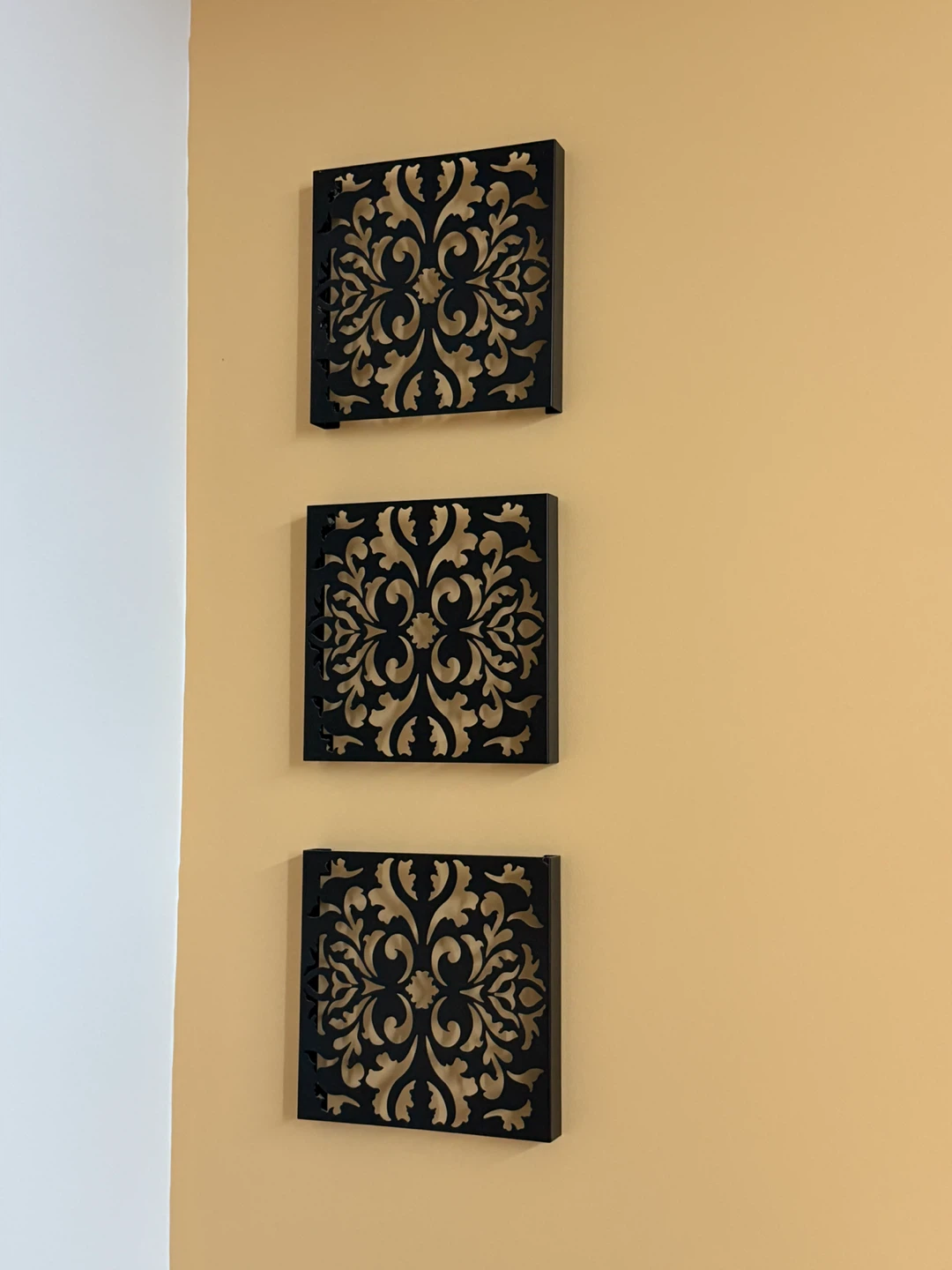 Set of 3 Decorative Black Wall Panels