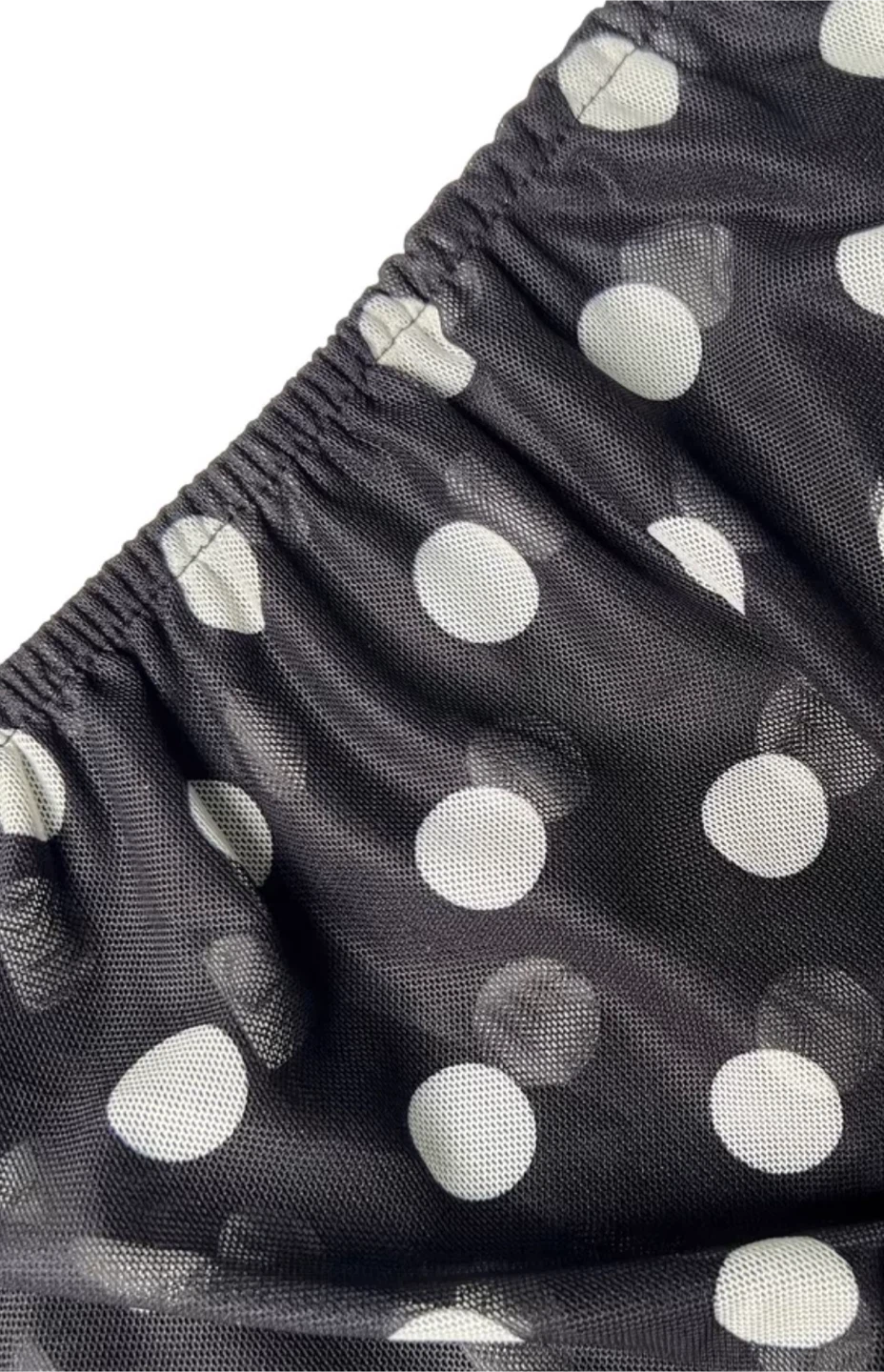 Black and white polka dot mesh maxi dress - photo 3