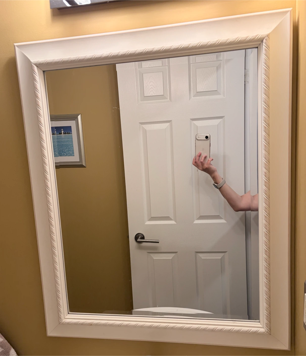 White Framed Wall Mirror