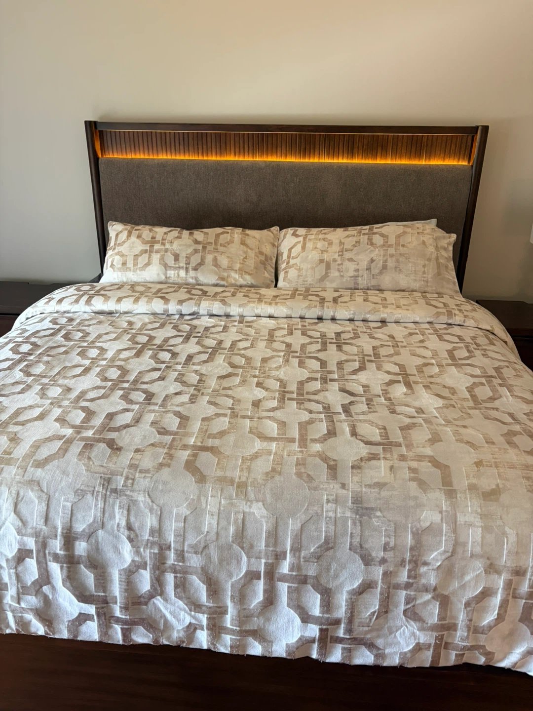 Dark Wood Bed Frame ,Mattress,& Dresser