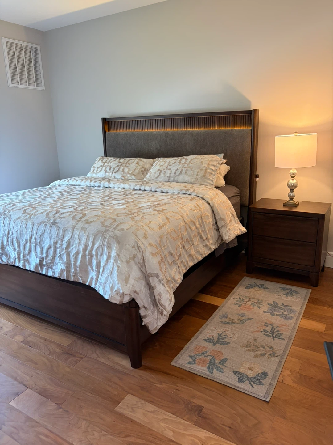 Dark Wood Bed Frame ,Mattress,& Dresser - photo 3