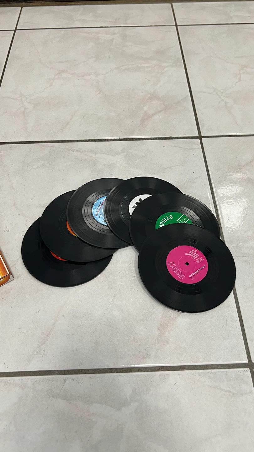 Set of 6 Retro Vinyl Coasters - photo 2