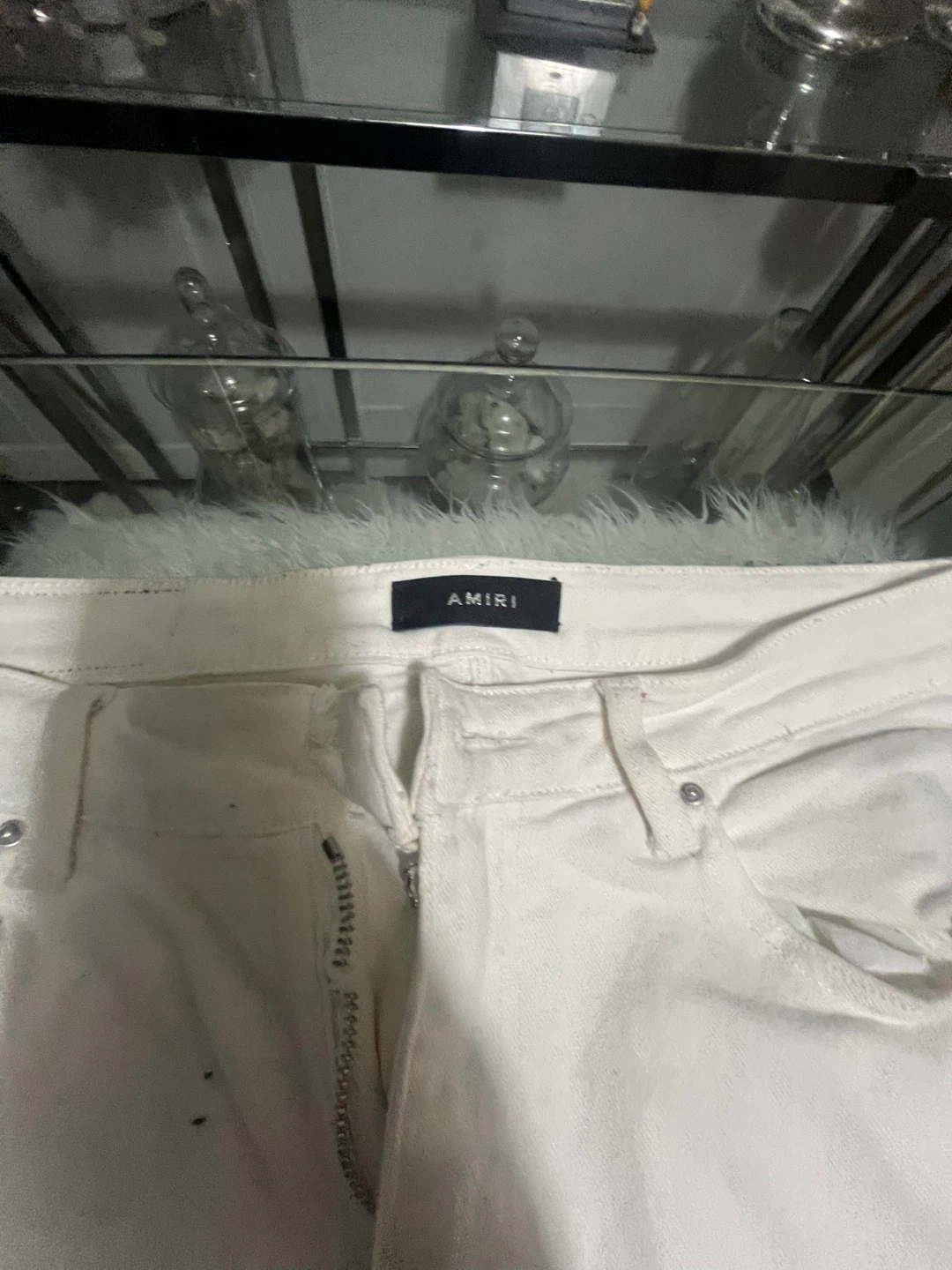 AMIRI White Jeans broken zipper missing button size 36 - photo 2