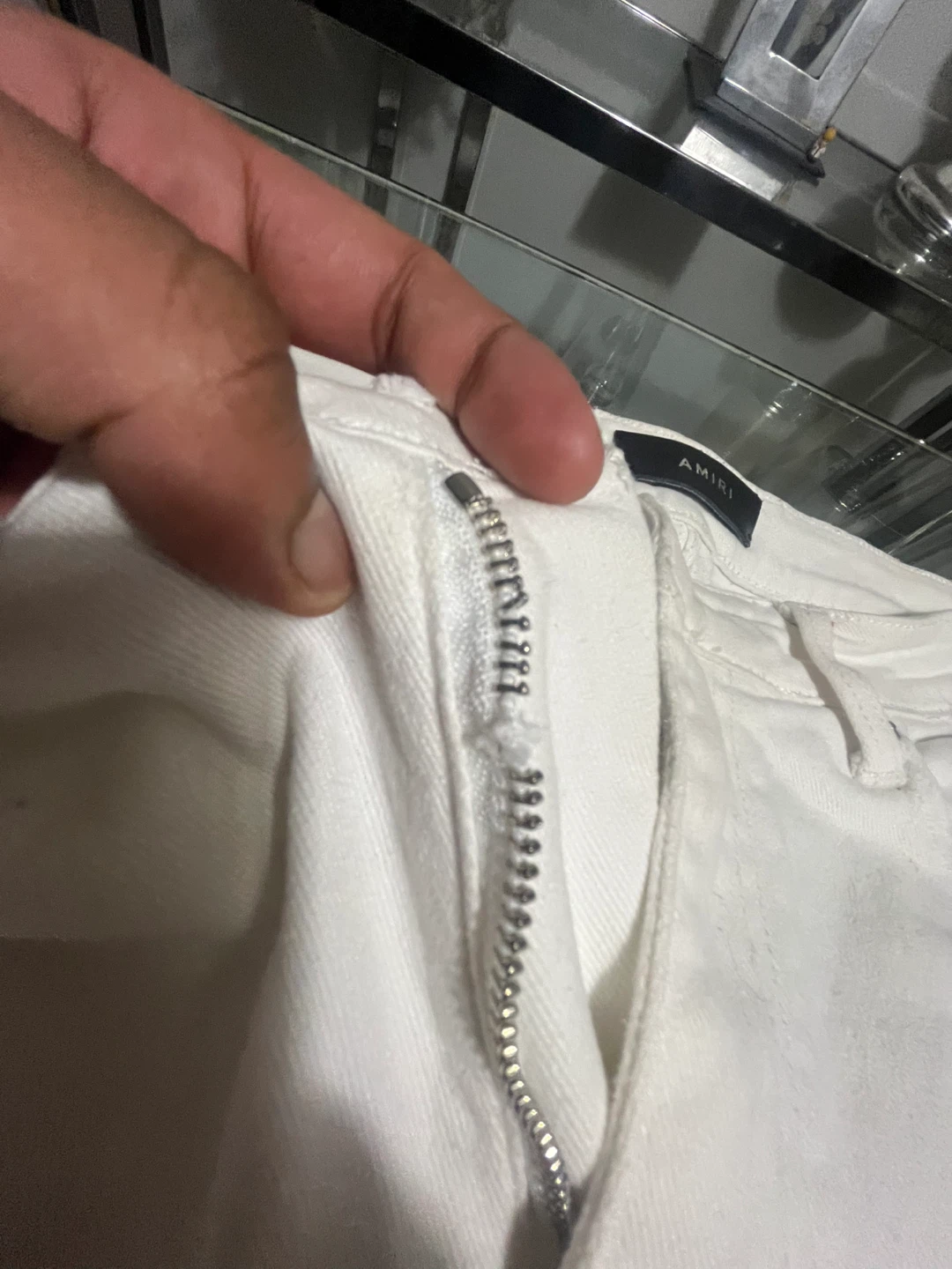 AMIRI White Jeans broken zipper missing button size 36 - photo 4
