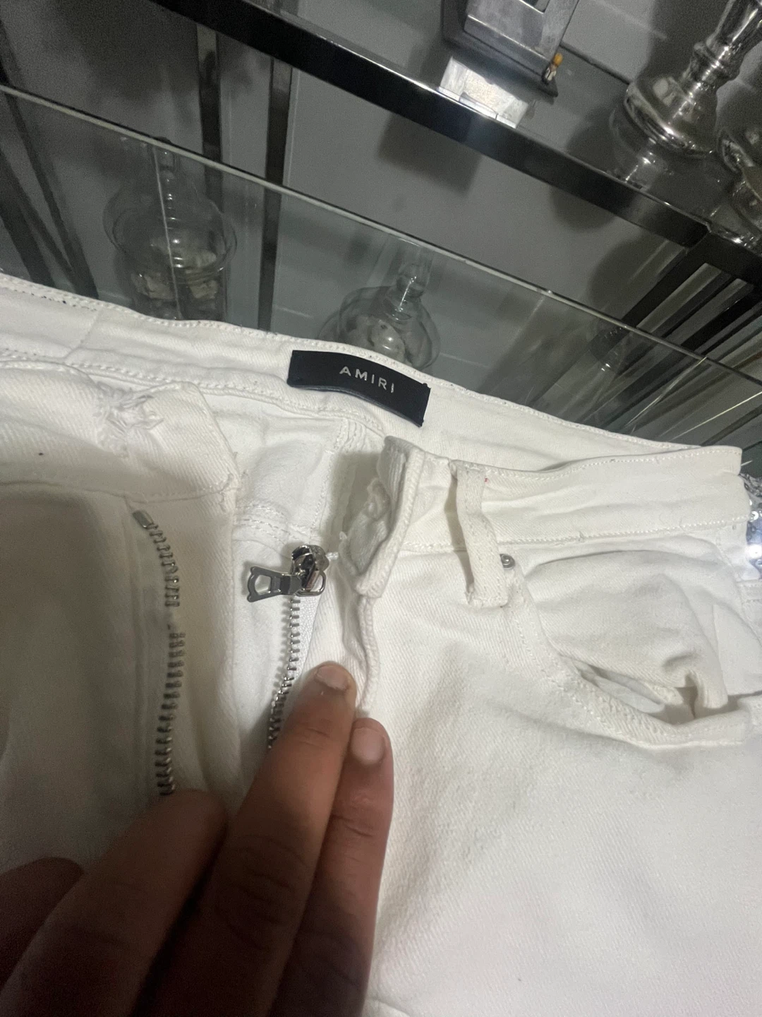 AMIRI White Jeans broken zipper missing button size 36 - photo 5