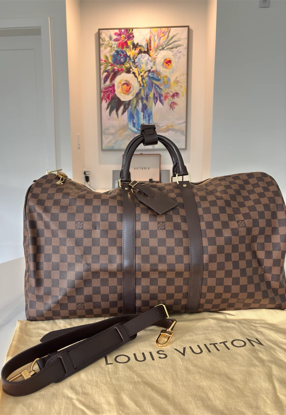 Louis Vuitton Damier Ebene Keepall Bandouliere - photo 2