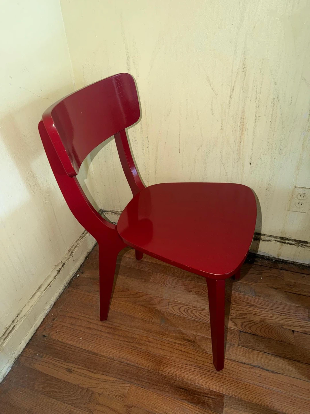 IKEA Red Wooden Dining Chairs and table - photo 2