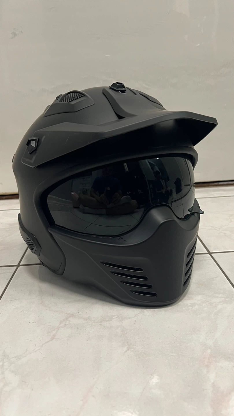 ILM Matte Black Motorcycle Helmet