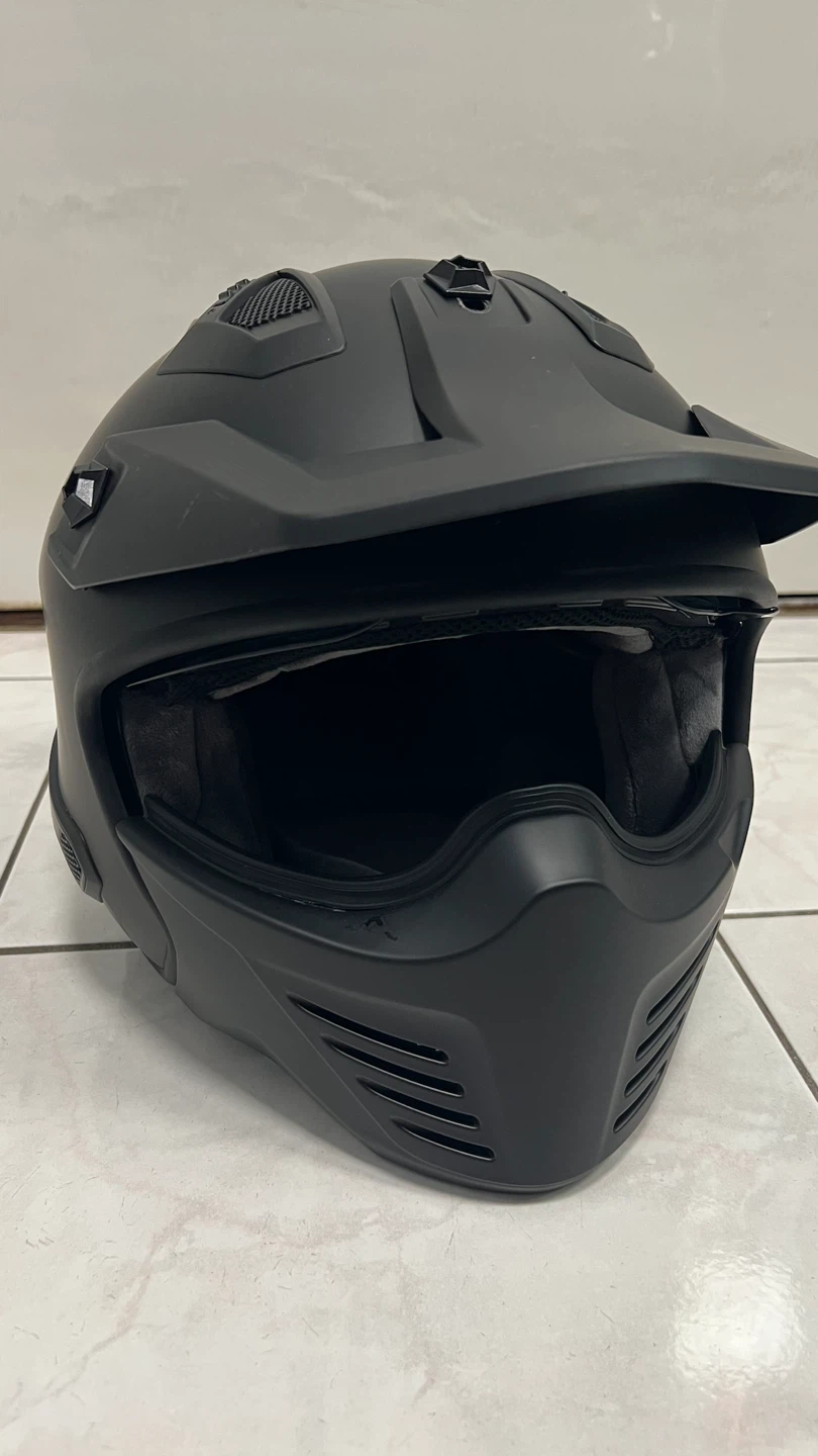 ILM Matte Black Motorcycle Helmet - photo 2