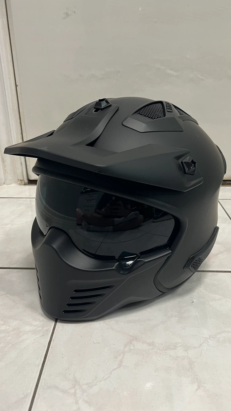 ILM Matte Black Motorcycle Helmet - photo 3