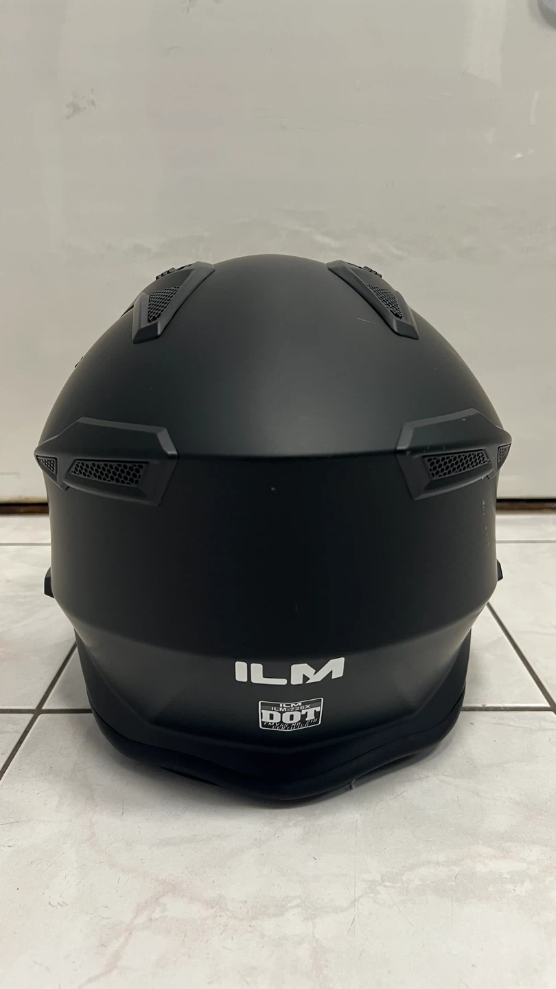 ILM Matte Black Motorcycle Helmet - photo 4