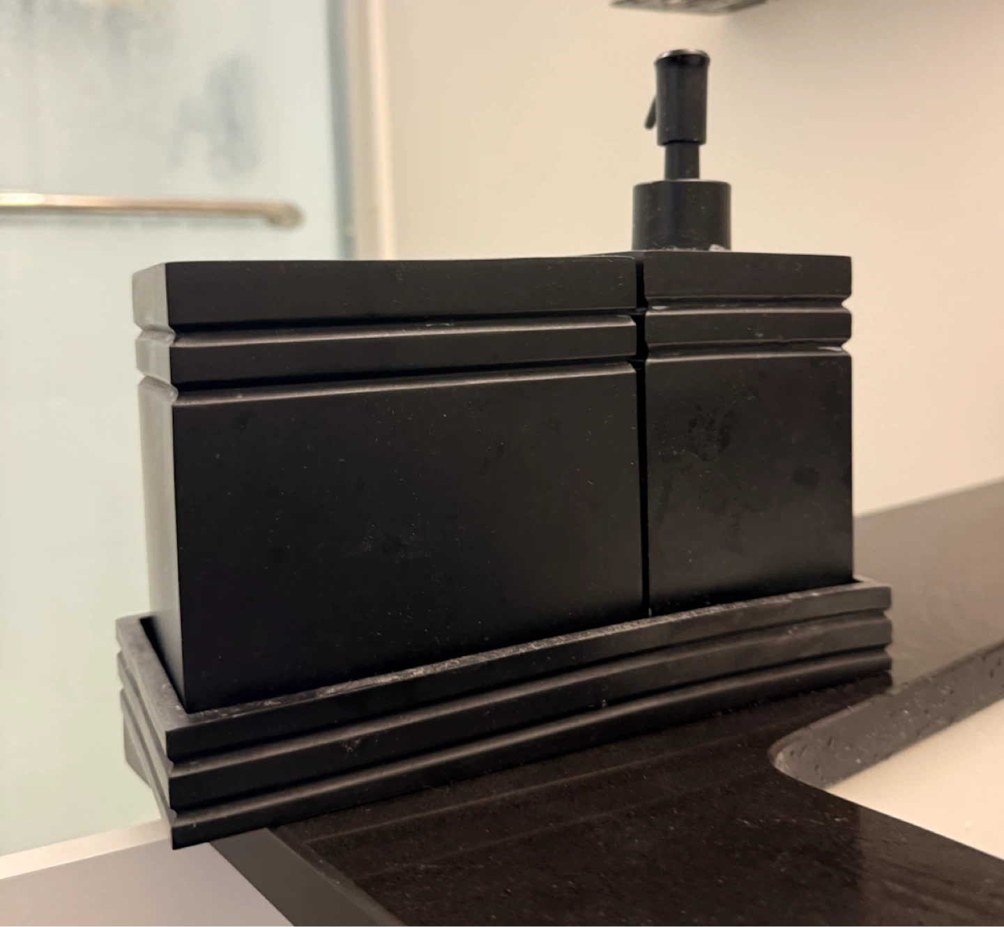 Black Bathroom Accessory Set