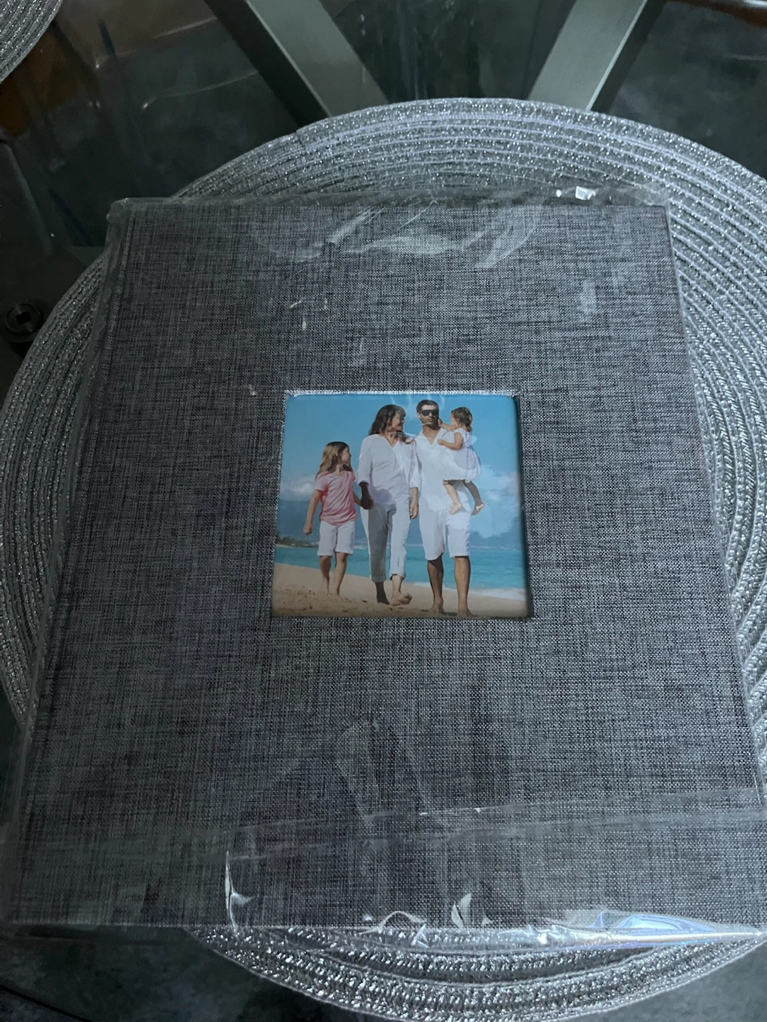 Gray Linen Fabric Photo Album