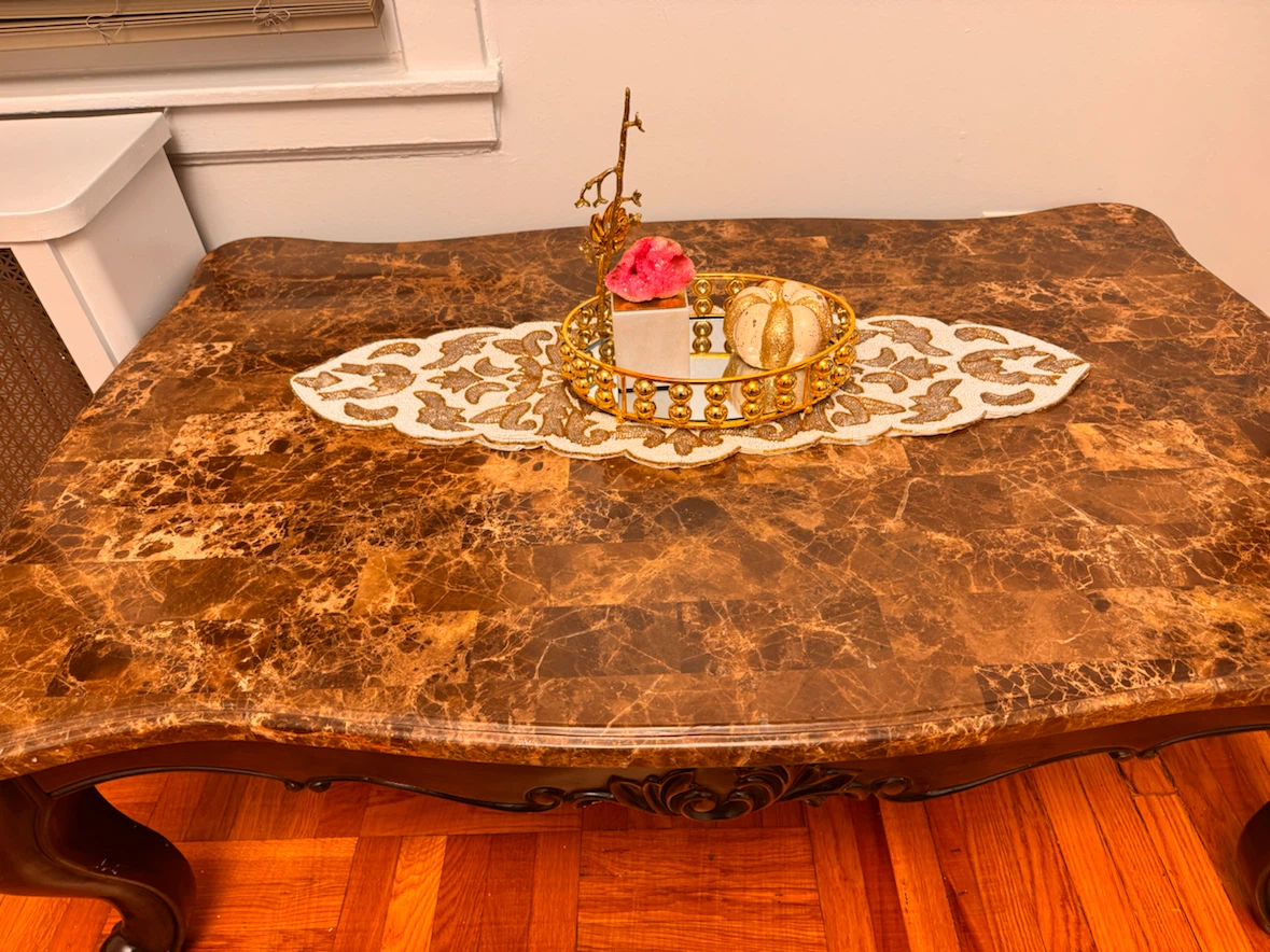 Traditional faux marble top coffee table - photo 2