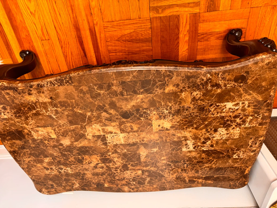 Traditional faux marble top coffee table - photo 3