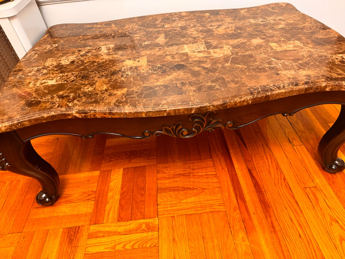 Traditional faux marble top coffee table - photo 4