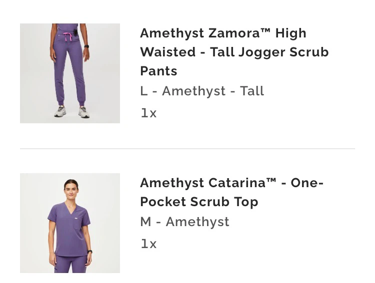 FIGS Amethyst Scrub Set - Top M, Pants L Tall
