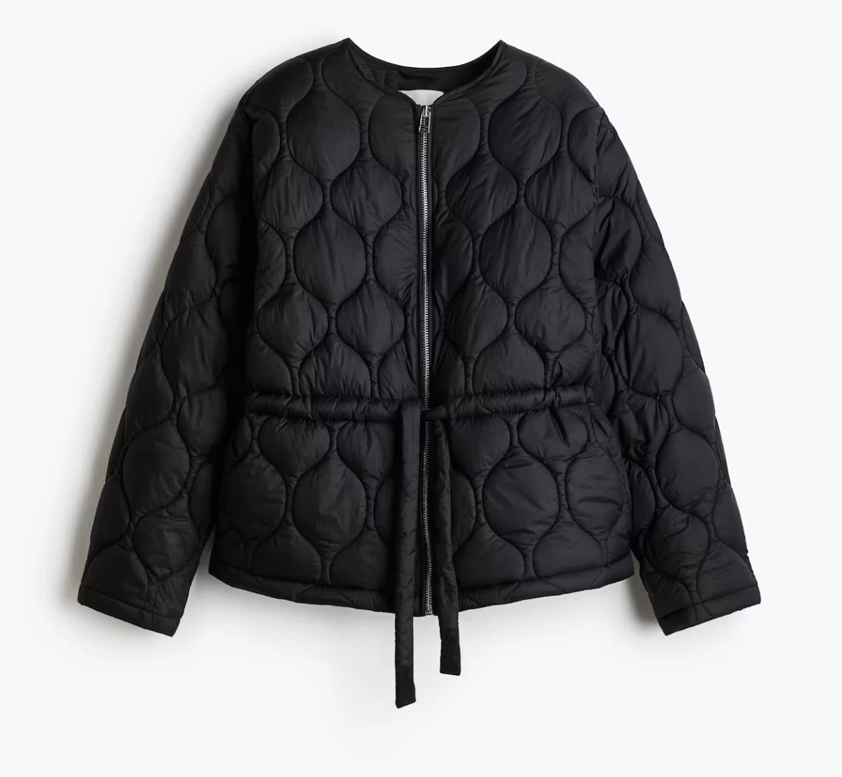 New H&M Quilted Jacket with Belt - S