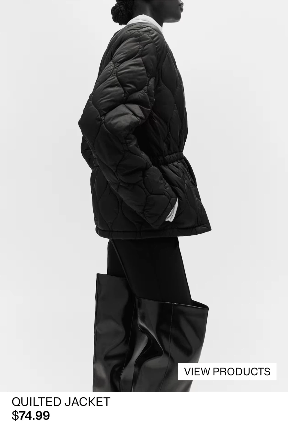 New H&M Quilted Jacket with Belt - S - photo 5