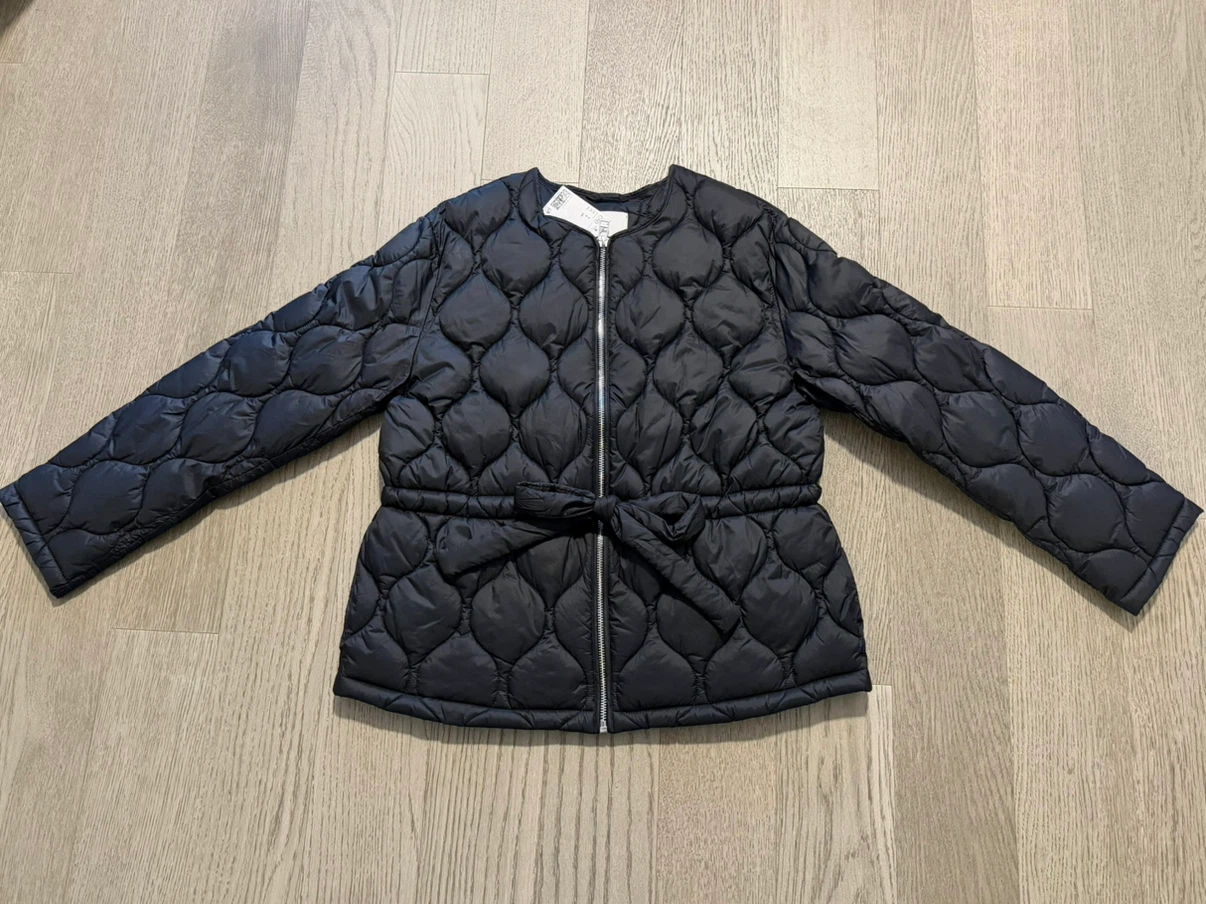 New H&M Quilted Jacket with Belt - S - photo 2