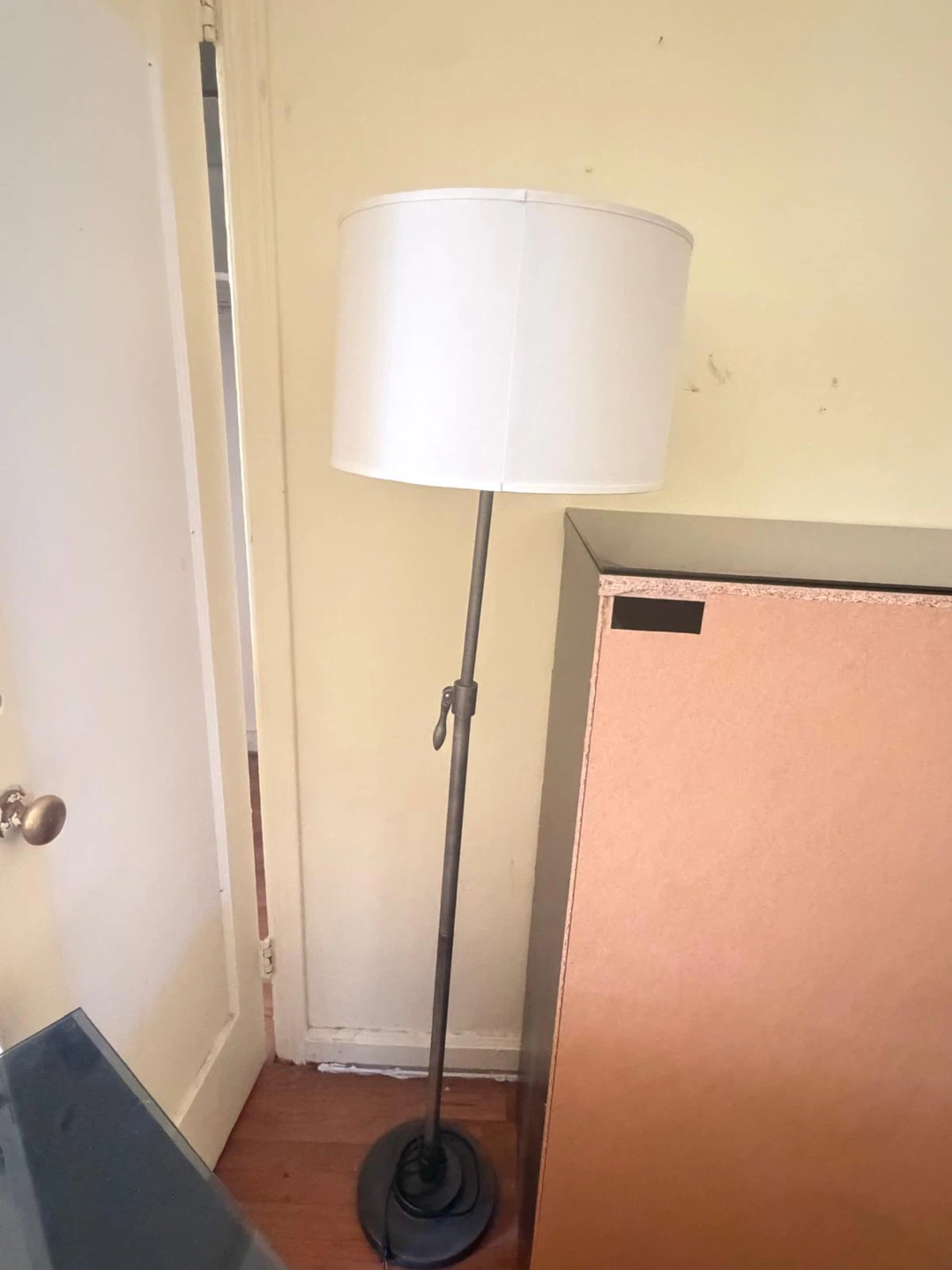 Adjustable Metal Floor Lamp with White Shade