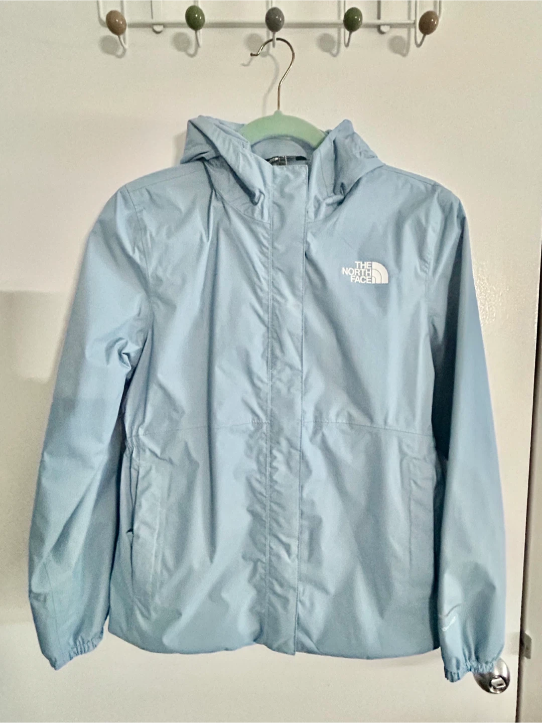The North Face Light Blue Hooded Jacket size 14/16