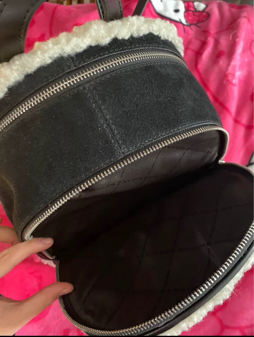 Michael Kors Suede and Faux Shearling Mini Backpack - photo 2