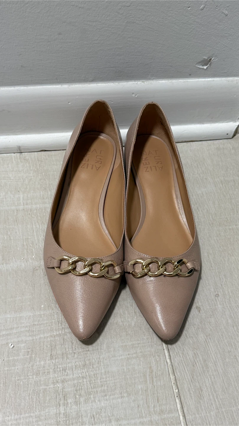 Naturalizer Becca Low Heel Pointed Tan Leather Flats 7.5 - photo 2