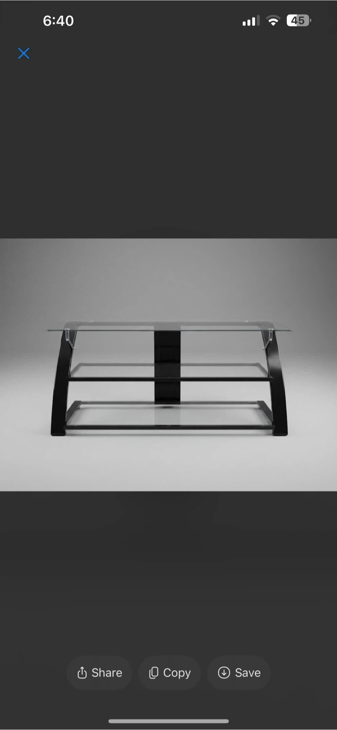 Black Glass Media Console / TV stand