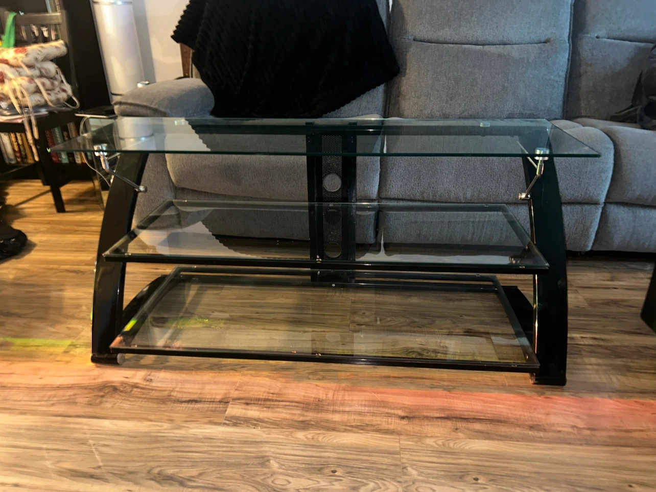 Black Glass Media Console / TV stand - photo 2